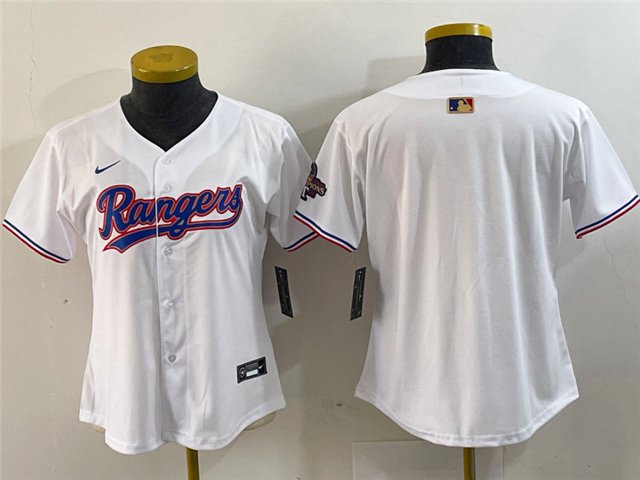 women's Baseball Uniform Texas Rangers Blank Jerseys White 2024 Gold Collection Limited lady Shirt