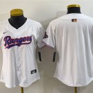 women's Baseball Uniform Texas Rangers Blank Jerseys White 2024 Gold Collection Limited lady Shirt
