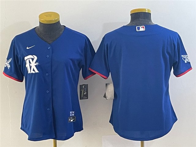 women's Activewear Baseball Uniform Texas Rangers Blank Jerseys Royal City Connect Player lady Shirt