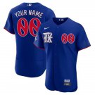 men's & youth Baseball Texas Rangers 00 Custom name number Jerseys Royal City Connect Elite Shirt