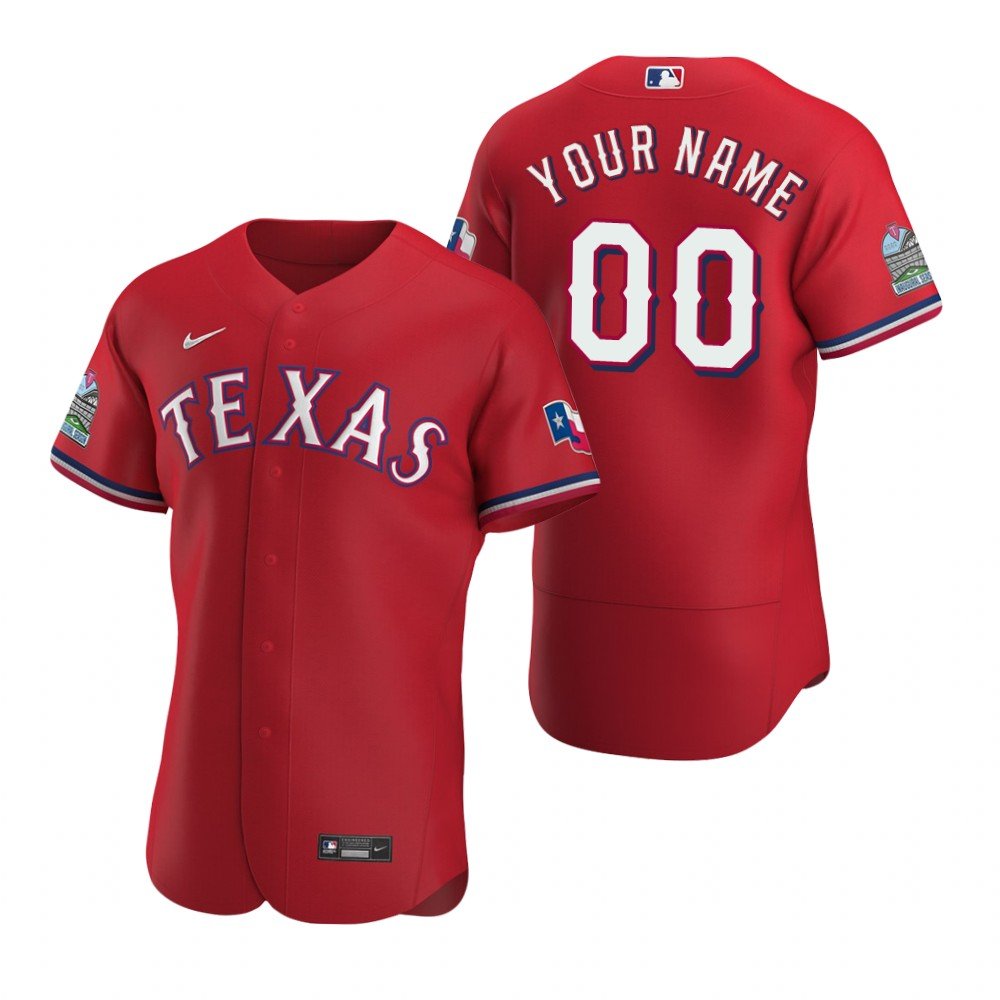 men's & youth Baseball Texas Rangers Uniform 00 Custom name number Jerseys Red Alternate Elite Shirt