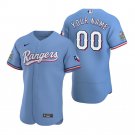 men's & youth Baseball Texas Rangers 00 Custom name number Jerseys Light Blue Alternate Elite Shirt