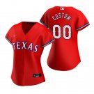 women's Baseball Texas Rangers Uniform 00 Custom name number Jerseys Red Alternate lady Shirt