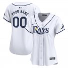 women's Baseball Tampa Bay Rays 00 Custom name number Jerseys White Home Limited lady Shirt
