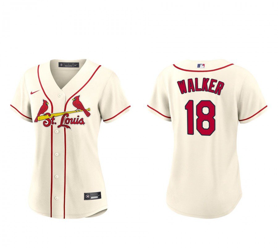 women's Activewear Baseball Uniform 18 Jordan Walker Jerseys Cream Alternate Player Game lady Shirt
