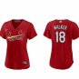 women's Activewear Baseball Uniform 18 Jordan Walker Jerseys Red Alternate Player Game lady Shirt