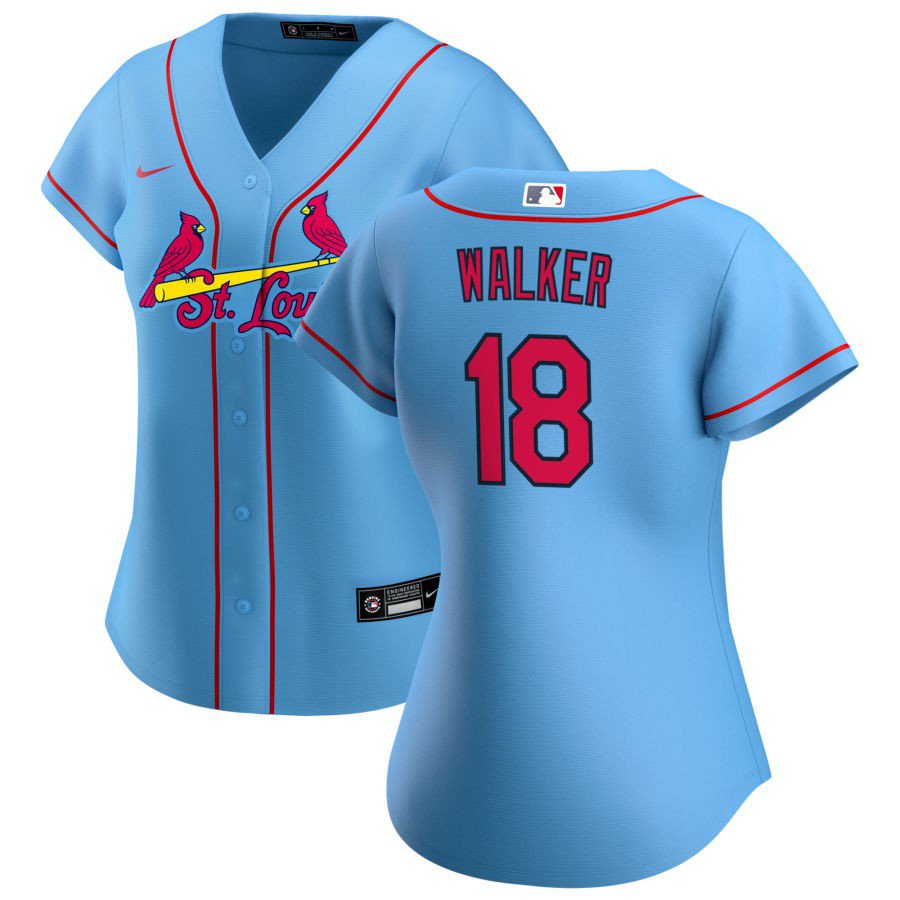 women's Activewear Baseball Uniform 18 Jordan Walker Jerseys Light Blue Alternate Player lady Shirt