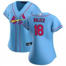 women's Activewear Baseball Uniform 18 Jordan Walker Jerseys Light Blue Alternate Player lady Shirt
