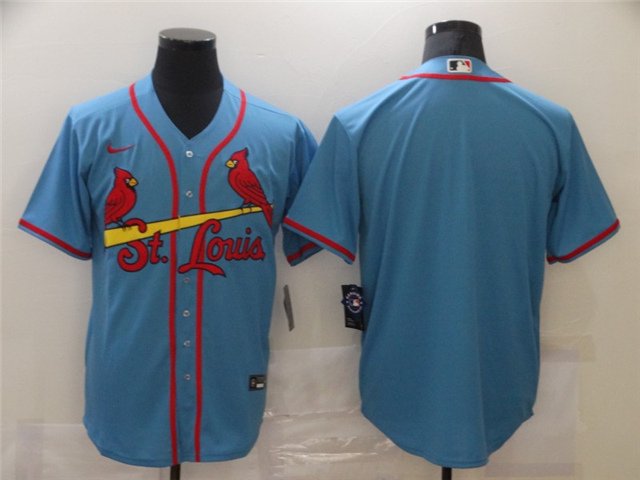 men's & youth Baseball Uniform St. Louis Cardinals Blank Jerseys Light Blue Alternate Player Shirt