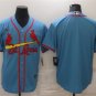 men's & youth Baseball Uniform St. Louis Cardinals Blank Jerseys Light Blue Alternate Player Shirt