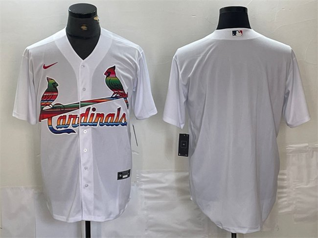 men's & youth Activewear Baseball Uniform St. Louis Cardinals Blank Jerseys White Rainbow Cool Shirt