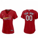 women's Baseball St. Louis Cardinals 00 Custom name number Jerseys Red Alternate Player lady Shirt