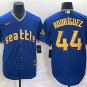 men's & youth Activewear Baseball Uniform 44 Julio Rodr&Atilde;&shy;guez Jerseys Royal 2023 City Connect Shirt