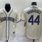 men's & youth Activewear Baseball Uniform 44 Julio Rodr&Atilde;&shy;guez Jerseys Cream Alternate Player Shirt