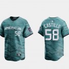 men's & youth Activewear Baseball Uniform 58 Luis Castillo Jerseys Teal 2023 All-Star Game Shirt