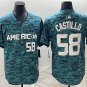 men's & youth Activewear Baseball Uniform 58 Luis Castillo Jerseys Teal 2023 All-Star Game Shirt