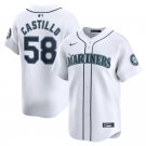 men's & youth Activewear Baseball Uniform 58 Luis Castillo Jerseys White Home Limited Player Shirt