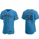 men's & youth Activewear Baseball Uniform 58 Luis Castillo Jerseys Royal Alternate Elite Shirt
