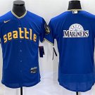 men's & youth Baseball Uniform Seattle Mariners Blank Jerseys Royal big team logo City Connect Shirt