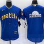men's & youth Baseball Uniform Seattle Mariners Blank Jerseys Royal big team logo City Connect Shirt