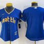 women's Activewear Baseball Uniform Seattle Mariners Blank Jerseys Royal City Connect lady Shirt