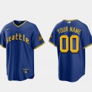 mens & youth Baseball Seattle Mariners 00 Custom name number Jerseys Royal City Connect Shirt