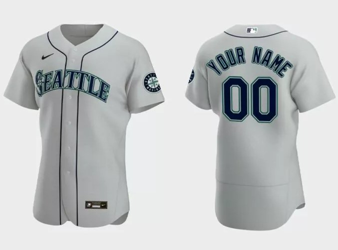 mens & youth Baseball Uniform Seattle Mariners 00 Custom name number Jerseys Gray Road Elite Shirt