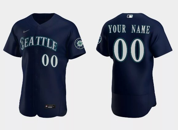 mens & youth Baseball Seattle Mariners 00 Custom name number Jerseys Navy Alternate Elite Shirt