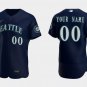 mens & youth Baseball Seattle Mariners 00 Custom name number Jerseys Navy Alternate Elite Shirt
