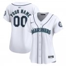 women's Baseball Uniform Seattle Mariners 00 Custom name number Jerseys White Home lady Shirt