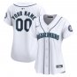 women's Baseball Uniform Seattle Mariners 00 Custom name number Jerseys White Home lady Shirt