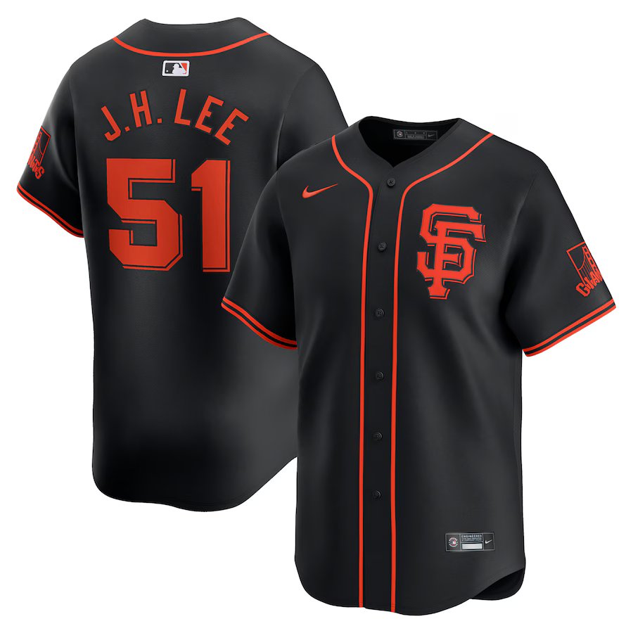 men's & youth Activewear Baseball Uniform 51 Jung Hoo Lee Jerseys Black Alternate Limited Shirt