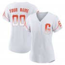 women's Baseball San Francisco Giants 00 Custom name number Jerseys White City Connect lady Shirt