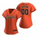 women's Baseball San Francisco Giants 00 Custom name number Jerseys Orange Alternate lady Shirt