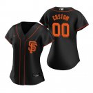women's Baseball San Francisco Giants 00 Custom name number Jerseys Black Alternate lady Shirt