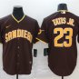 men's & youth Activewear Baseball Uniform 23 Fernando Tatis Jr. Jerseys Brown Away Limited Shirt
