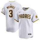 men's & youth Activewear Baseball Uniform 3 Jackson Merrill Jerseys White Home Limited Player Shirt