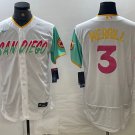 men's & youth Baseball Uniform 3 Jackson Merrill Jerseys White 2022 City Connect Elite Shirt