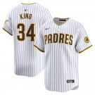 men's & youth Activewear Baseball Uniform 34 Michael King Jerseys White Home Limited Player Shirt