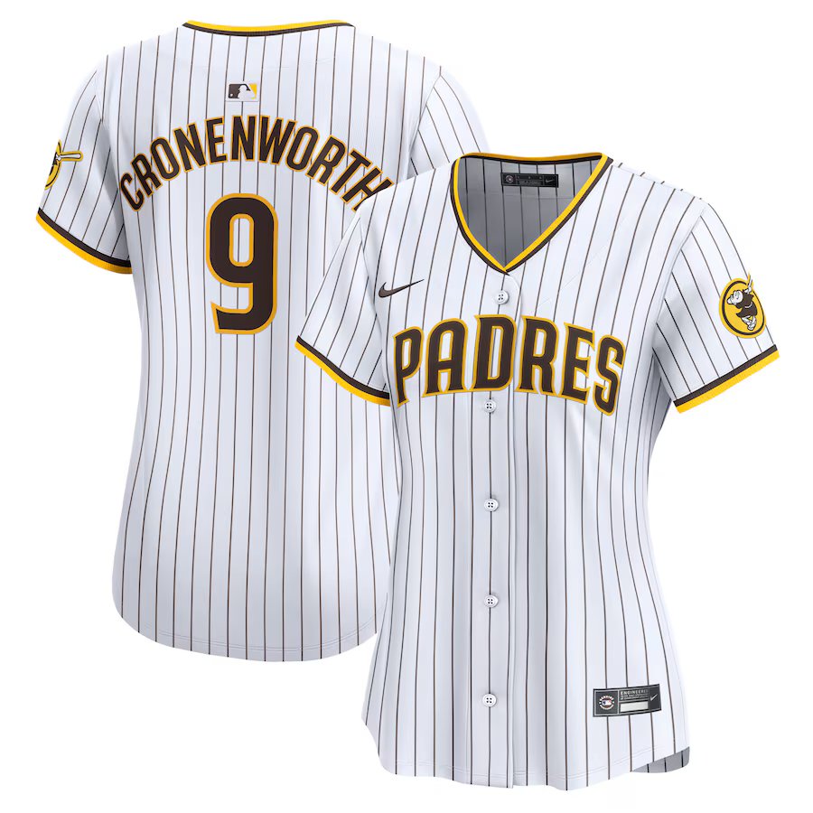 women's Activewear Baseball Uniform 9 Jake Cronenworth Jerseys White Home Limited Player lady Shirt