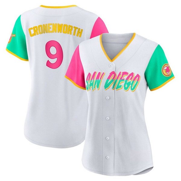 women's Activewear Baseball Uniform 9 Jake Cronenworth Jerseys White 2022 City Connect lady Shirt