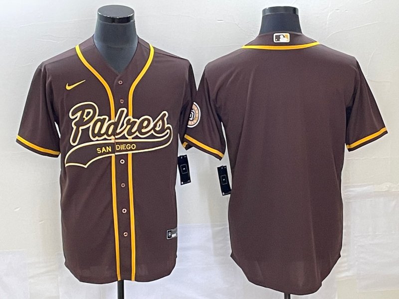 men's & youth Activewear Baseball San Diego Padres Uniform Blank Jerseys Brown CoolBase Shirt