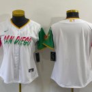 women's Activewear Baseball San Diego Padres Uniform Blank Jerseys White City Connect lady Shirt
