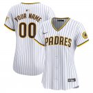 women's Baseball San Diego Padres 00 Custom name number Jerseys White Home Limited lady Shirt