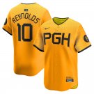 men's & youth Baseball Team Uniform 10 Bryan Reynolds Jerseys Gold 2023 City Connect Limited Shirt
