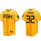 men's & youth Baseball Team Uniform 32 Henry Davis Jerseys Gold 2023 City Connect Limited Shirt