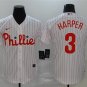 men's & youth Baseball Team Uniform 3 Bryce Harper Jerseys White Home Limited Player Shirt