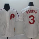 men's & youth Baseball Team Uniform 3 Bryce Harper Jerseys White Cooperstown CoolBase Shirt