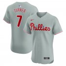 men's & youth Baseball Team Uniform 7 Trea Turner Jerseys Gray Road Limited Player Shirt