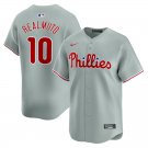 men's & youth Baseball Team Uniform 10 J.T. Realmuto Jerseys Gray Away Limited Player Shirt